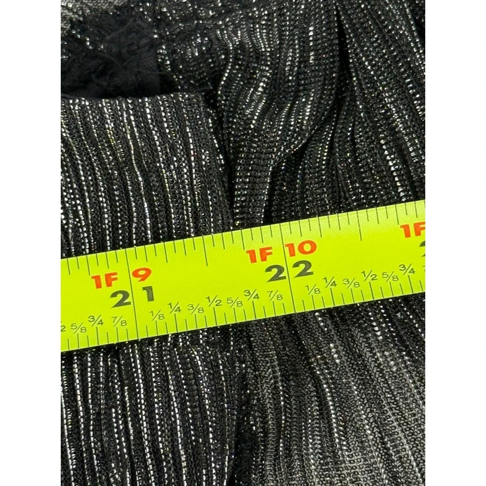 R&M Collection Black Silver Metallic Striped Cardigan and Tank Set Women's Sz XL